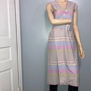 ⭐️Vintage Hans Tailored Pencil Belted Stripes Dress ⭐️